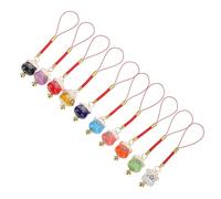 GRIRIW Lot de 10 Ornements Suspendus en Céramique Forme Chat Amulette Décoration Suspendue de Augure pour Coque Téléphone Accessoires Créatifs et Mignons Présent D’Anniversaire