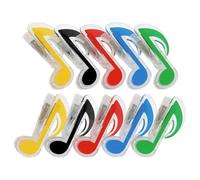 GRIRIW Lot de 10 Pinces à Musique en Plastique de Note de Musique, Clips Colorés Noir, Rouge, Jaune, Bleu, Vert, Petits Porte-pages pour Partitions et Mémos, Accessoires de Bureau