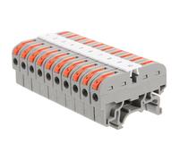 GRIRIW Lot de 10 sets de Borniers à Connexion Rapide Gris Clair Pct211 pour Rail Din Connecteurs de Fils Automatiques Compatibles Câblage Électrique Industriel et Bornes Rail Din Kit