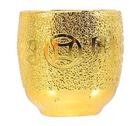 GRIRIW Lot de 10 Tasses à Thé Décoratives Dorées, Petit Gobelet en Métal, Réutilisables, sans Anse, pour Fête et Bureau, Accessoires de Table Polyvalents