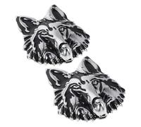 GRIRIW Lot de 2 Autocollants de Pare-chocs Loup en Métal 3d Argenté, Stickers Décoratifs Résistants aux Intempéries pour Voiture, Camion et Moto, Autocollants Animaux