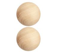 GRIRIW Lot de 2 Boules en Bois Naturel Sphères Solides Faciles à Sculpter Diamètre 9 Cm pour Projets DIY et Décoration Intérieure