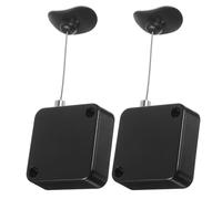 GRIRIW Lot de 2 Câbles de Sécurité Rétractables en Acier 1 Mètre Verrouillage Automatique pour Télécommande Protection Antivol Extérieure Câble Robuste Noir Capuchon Incurvé