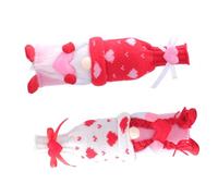 GRIRIW Lot de 2 Couvre Bouteilles Décoratifs en Tissu pour Bouteilles de Vin Rouge Manchons Anti Rayures Couple Rudolph Saint Valentin Accessoires Maison pour Décoration de