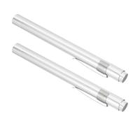 GRIRIW Lot de 2 Lampes Stylo LED Argentées avec Indicateur Pupillaire Lumière Jaune Intégrée Portables et Légères pour Examens et Soins Infirmiers