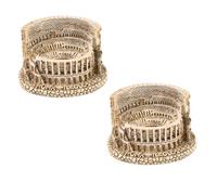 GRIRIW Lot de 2 Ornements en Résine Miniature du Forum Romain Jaune Clair Décor Compact pour Table à Sable Artisanat Résistant et Décoration en Pot pour Jardin et Aménagement Paysager