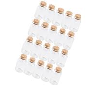 GRIRIW Lot de 20 Mini Bouteilles en Verre Borosilicaté 30 ML Bouchon en Liège Naturel Transparentes pour Décoration Rangement de Thé et Présents DIY Format 30 X 70 MM