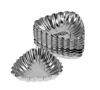 GRIRIW Lot de 20 Moules à Tarte Multifonctions en Acier Inoxydable, Antiadhésifs et Résistants la Chaleur, pour Cupcakes, Puddings et Tartes aux Œufs, Adaptés la Cuisson au Four Usage