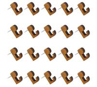 GRIRIW Lot de 20 Punaises Multifonctions en Bois et Acier Inoxydable Marron, Design Créatif, Faciles à Ranger, pour Bureau et Décoration Murale