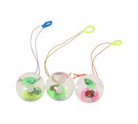 GRIRIW Lot de 3 Boules Rebondissantes Lumineuses en Plastique avec Corde, Douces Odeur, pour Garçon et Filles Lors D'anniversaires ou Fêtes Couleur Aléatoire