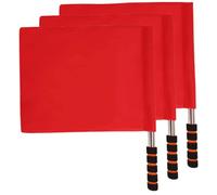 GRIRIW Lot De 3 Drapeaux D’arbitre De Football Rouges En Acier Inoxydable, Signalisation De Match Solide, Drapeaux De Sécurité, Usage Sportif Et Terrain De Compétition