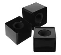 GRIRIW Lot de 3 Drapeaux de Microphone Carrés Noirs Compatibles Multiples Modèles, Support Logo Station Micro Cube Portable pour Entretiens et Interviews Professionnelles