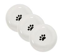 GRIRIW Lot De 3 Gamelles Rondes Et Plates en Céramique pour Chat avec Fond en Silicone Faciles À Utiliser