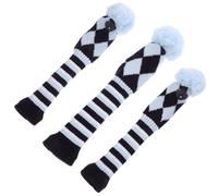 GRIRIW Lot de 3 Housses de Club de Golf pour Driver en Bois Tissu Polyester Tricoté Solide Col Long Protecteur Bleu Clair Couvre-Clubs Universels Anti-Rayures pour Accessoires Golf