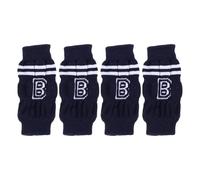 GRIRIW Lot de 4 Chaussettes Antidérapantes pour Chien et Chat, Coton Respirant, Taille XL, Protège-Pattes Confortables pour Intérieur et Extérieur, Motifs Lettres Bleu Marine