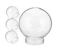 GRIRIW Lot de 4 Cloches en Verre Transparent 2.91X2.56In pour Figurines et Boules à Neige Dôme pour Exposition et Création Artisanale