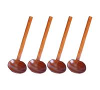 GRIRIW Lot de 4 Cuillères à Soupe en Bois Octogonales Manches Longs 21 CM Bois Robuste Naturel Cuillères Asiatiques pour Soupe Ramen et Porridge Ustensiles Cuisine Polyvalents et