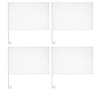 GRIRIW Lot de 4 drapeaux vierges : petits drapeaux blancs à main sur bâtons, à faire soi-même - Bannière créative pour décoration de fête, concours, événements