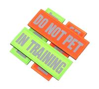 GRIRIW Lot De 4 Étiquettes Réfléchissantes pour Harnais Et Gilet pour Chien Étiquettes Réfléchissantes pour Collier Et Gilet pour Service Lettres Imprimées