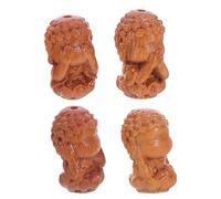 GRIRIW Lot de 4 Perles en Bois Sculptées à Trou Naturelles pour Création de Bracelets et Colliers DIY Dimensions Variées Perles Tibétaines Déesse Richesse Loisirs Créatifs et Bijoux