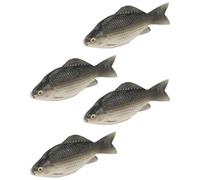 GRIRIW Lot de 4 Poissons Artificiels Noirs en Plastique Réalistes Modèles Décoratifs pour Aquarium Figurines Légères et Solide Accessoires Décoratifs pour Poissons D’Ornement