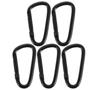 GRIRIW Lot de 5 Mousquetons en Alliage D'aluminium Noir, Petits Clips Porte-clés Polyvalents pour Randonnée, Camping et Voyage, Boucles Métalliques Légères et Solide Suspendre Sécurisée