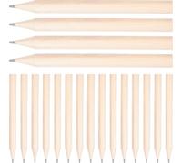 GRIRIW Lot de 50 Mini Crayons Ronds en Bois Kaki 35 Pouces Hb Crayons Courts Épais pour Maternelle Douce à Prise Débutante Adaptés pour Dessin et Écriture Scolaire