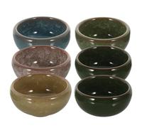 GRIRIW Lot de 6 Bols Mélangeurs en Céramique Craquelée Multicolore Petits Plats pour Huiles Essentielles et Masques Bol Spa Compact et Léger pour Salon de Beauté et Usage Domestique