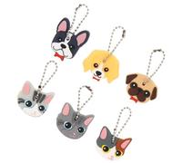 GRIRIW Lot de 6 Coques de Protection pour Clés en Silicone Souple Couvre-Clés Dessin Animé Multicolore Étiquettes de Touches Mignonnes pour Identification Facile Accessoires Pratiques