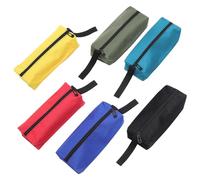 GRIRIW Lot de 6 Pochettes à Outils Imperméables, Organisateur de Rangement à Fermeture Éclair, Petit Format Coloré, Paquet Multifonction Portable pour Bricolage et Professionnels