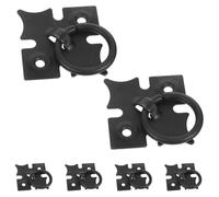 GRIRIW Lot de 6 Poignées de Tiroir Vintage en Fer Noir Style Chinois à Motif Trèfle à Quatre Feuilles Poignée Trou Anneau Confortable pour Armoires Commodes et Meubles Décoratifs