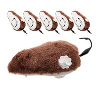 GRIRIW Lot de 6 Souris en Peluche à Remontoir Couleur Aléatoire Mécanique pour Chat Actif pour Animaux de Compagnie Stimulant L’Exercice et Réduisant L’Ennui
