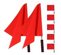 GRIRIW Lot de 7 Set de Drapeaux Rouges D'arbitre pour Compétition Sportive, Signalisation de Départ et Course, Drapeaux Rigides Poignée en Éponge, Acier Inoxydable, Adaptés Football,