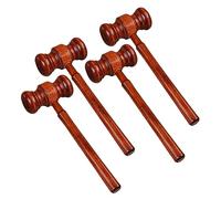 GRIRIW Marteau de Juge en Bois 4Pcs pour Enchères Jouet de Jeu de Rôle Marteau Antidérapant Accessoire de Salle d'Audience Jouet pour Garçon et Filles