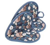 GRIRIW Mini Maniques Cuisine en Coton, 1 Paire, Antidérapantes et Faciles à Nettoyer, Résistantes Chaleur pour Four et Barbecue