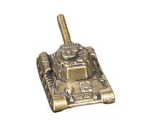 GRIRIW Modèle de Char d'assaut de L'armée Sculpture de Char en Laiton Mini Couleur Or Décoration de Bureau et Bibliothèque et Amateurs d'art Militaire