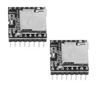 GRIRIW Module Lecteur Mp3 Mini avec Carte Mémoire, Volume Réglable, Plastique Noir, Faible Consommation, pour Projets Audio Créatifs, Lot de 2 Pièces