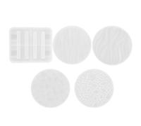 GRIRIW Moule à sous-Verres en Résine Silicone DIY, Support Rond Blanc | Souple et Lisse, Démoulage Facile, pour Création Époxy, Rangement de Quatre Pièces