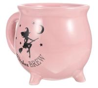 GRIRIW Mug Chaudron en Céramique 450 Ml pour Café et Infusion, Tasse à Boire Forme de Chaudron Sorcière, Décoration Halloween Maison et Bureau, Présent Original Fête Automne
