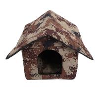 GRIRIW Niche Extérieure Isolée pour Chat S avec Tapis Amovible, Maison Surélevée Résistante aux Intempéries, Abri d'hiver Étanche pour Chats D'extérieur, pour Protéger du Froid