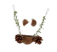 GRIRIW Nid Naturel Coquille de Noix Suspendu pour Perroquets et Petits Oiseaux Balançoire Stimulant Curiosité Développement Intelligence