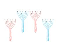 GRIRIW Outil de Massage du Cuir Chevelu 4pcs Boules en Acier et Pp, Masseur de Tête Relaxant Manuel pour Voyage et Usage Extérieur