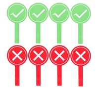 GRIRIW Pagaies de Vote « Oui ou Non » 8 Pièces - Palettes de Réponse Réutilisables en Plastique Léger - 4 Rouges et 4 Vertes - Tableaux de Vote Portables pour Activités Scolaires et Jeux