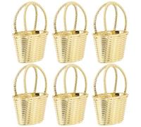 GRIRIW Panier à Fleurs en Plastique Doré 12pcs, Petite Boîte de Rangement pour Sucreries et Cadeaux, Adapté aux Fêtes d'Anniversaire et Banquets