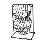 GRIRIW Panier De Rangement Double Pour Fruits Et Légumes De Cuisine Corbeille De Comptoir Multifonctionnelle Support Pratique Pour Rangement Ordonné Démontable