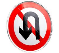 GRIRIW Panneau d'Interdiction Demi-Tour en Métal Réfléchissant Résistant aux Intempéries Format Standard pour Allée Privée Signalisation Routière de Sécurité Panneau Indicateur de