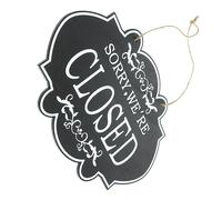 GRIRIW Panneau Ouvert Fermé pour Magasin Panneau Double Face Suspendu Commercial Bois pour Entreprise