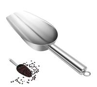 GRIRIW Pelle à Glace Acier Inoxydable Épaisse Multifonction pour Grains Farine et Alimentation Animaux Poignée Ergonomique avec Boucle de Suspension Facile à Nettoyer Finition Miroir