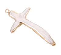 GRIRIW Pendentif Croix Goutte D'eau Douce Baroque Irrégulier Accessoire Naturel Pour Bijoux Diy Charm Charme Pour Collier Bracelet Earring Fournitures De Création