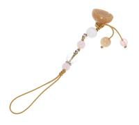 GRIRIW Pendentif en Agate Jaune de Lotus en Jade Chaîne Téléphone Portable Décorative Dragonne Courte pour Clés et Téléphone Accessoire Suspendu Polyvalent pour Usage Quotidien